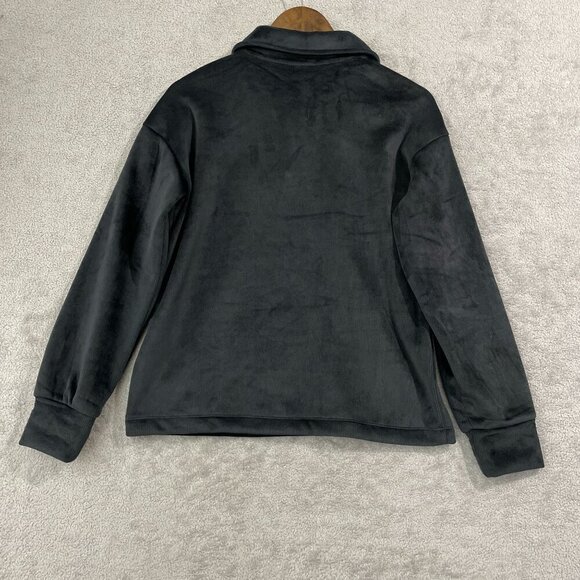 NEW Mondetta Womens S Black Velour Pullover Top Long Sleeve V-Neck - Picture 3 of 9